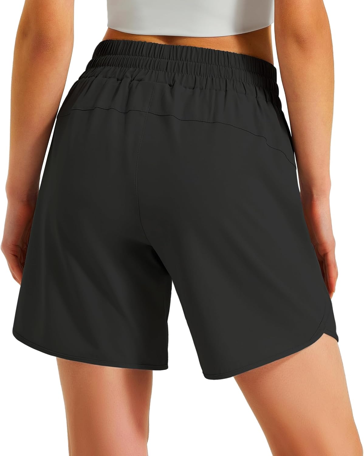Detalle de Ksmien 5-7 Inch Women's Running Shorts with Quick-Dry Fabric and Zipper Pockets