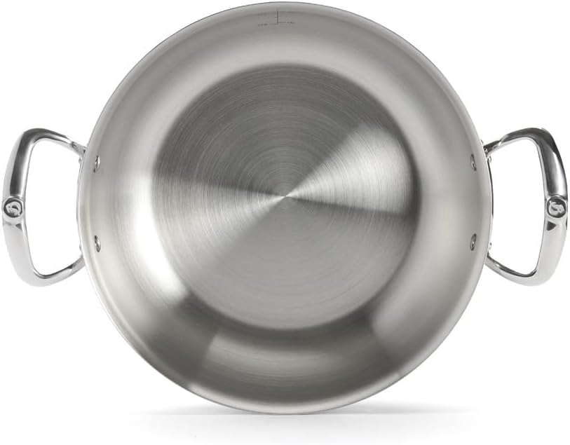 Detalle de De Buyer Sautoir bombée AFFINITY en inox 5 couches avec couvercle – Ø 28 cm, argent