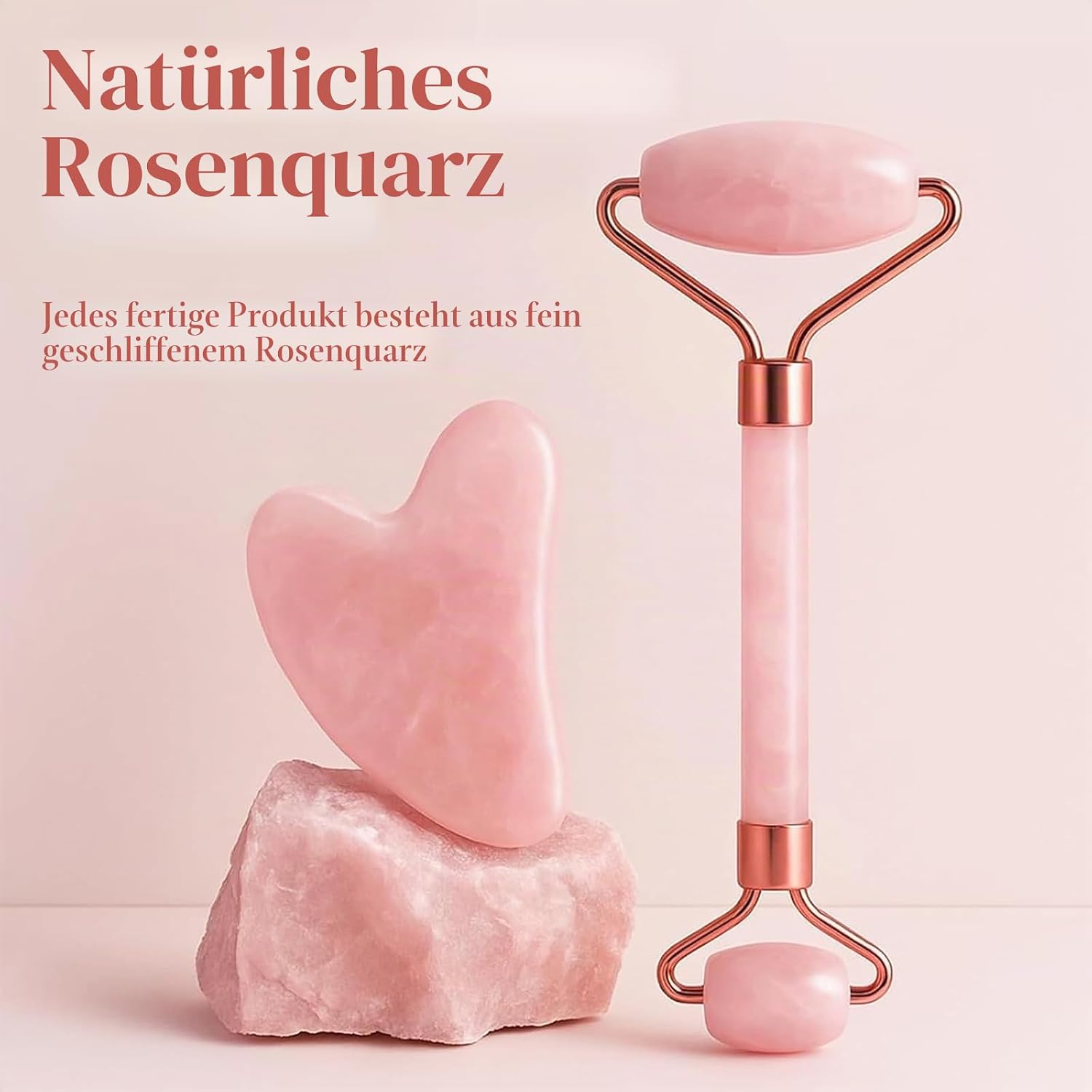 Detalle 2 de BAIMEI Gua Sha Rosenquarz Set 1 Stück 🪷