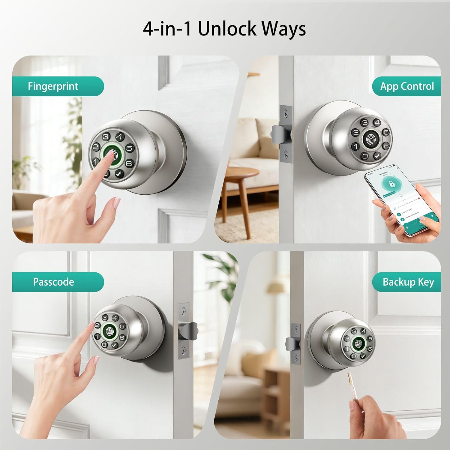 Detalle 2 de Fingerprint Door Lock with Keypad