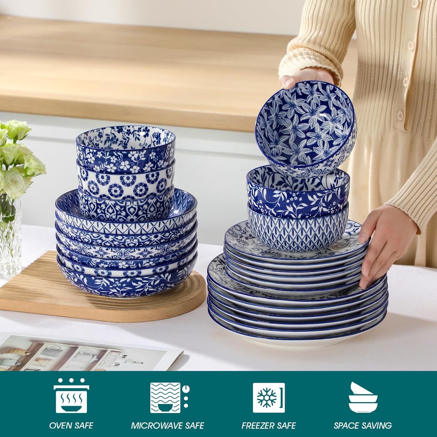 Thumbnail 2 de vancasso SELENE 24-Piece Porcelain Dinnerware Set