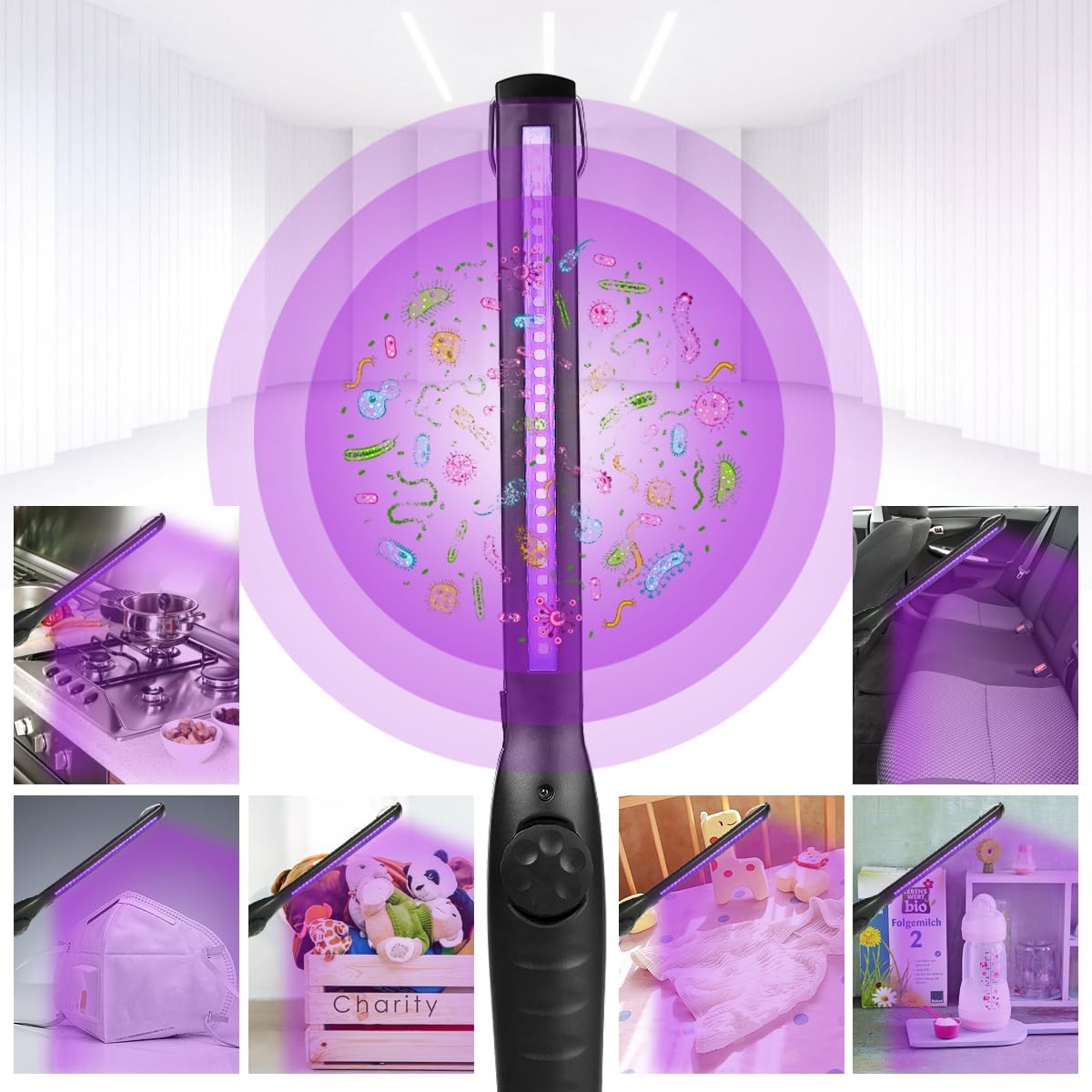 Thumbnail 6 de Portable UV Light Sanitizer Wand (USB Rechargeable) for Home, Hotel, Travel, and Car — 1 Pack