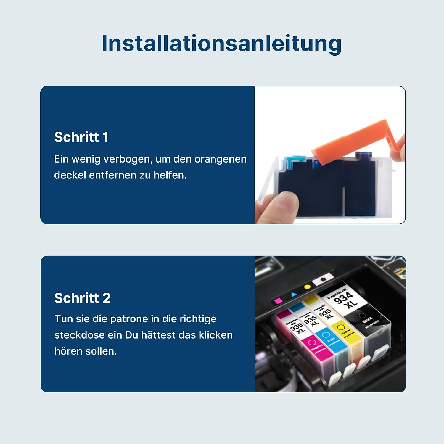 Detalle 2 de Washope 934XL/935XL Multipack kompatible für HP Officejet Pro 6230 (4er-Set)