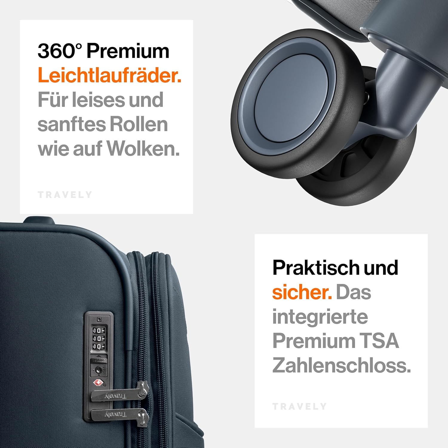 Thumbnail 6 de Travely Stoffkoffer XL – Großer, leichter Reisekoffer mit 4 Rollen und TSA-Schloss
