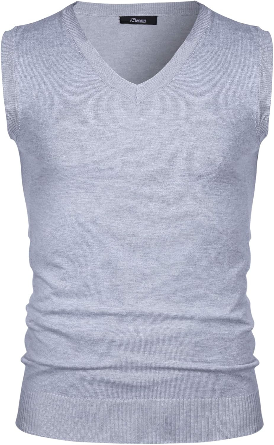 Detalle 2 de iClosam Gilet Maglione Uomo V‑Collo Cotone