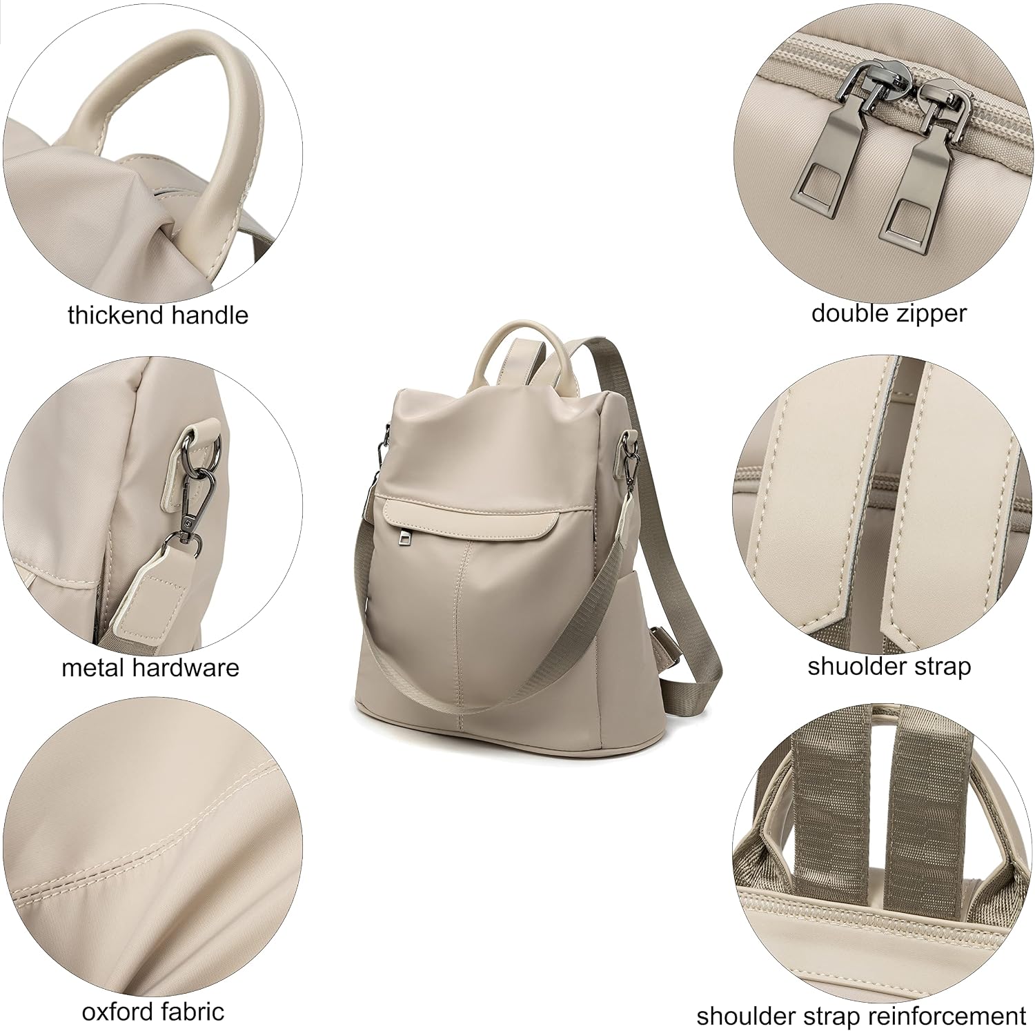 Detalle de shepretty Anti-Theft Travel Rucksack Shoulder Bag for Women