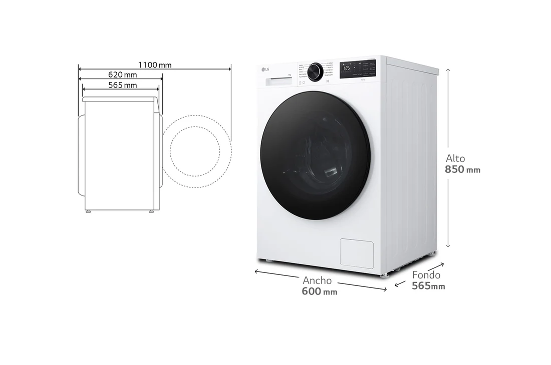 Detalle 2 de LG F4X5011TLB Lavadora Inteligente 11 kg – AI Direct Drive, TurboWash 360º, Serie 500