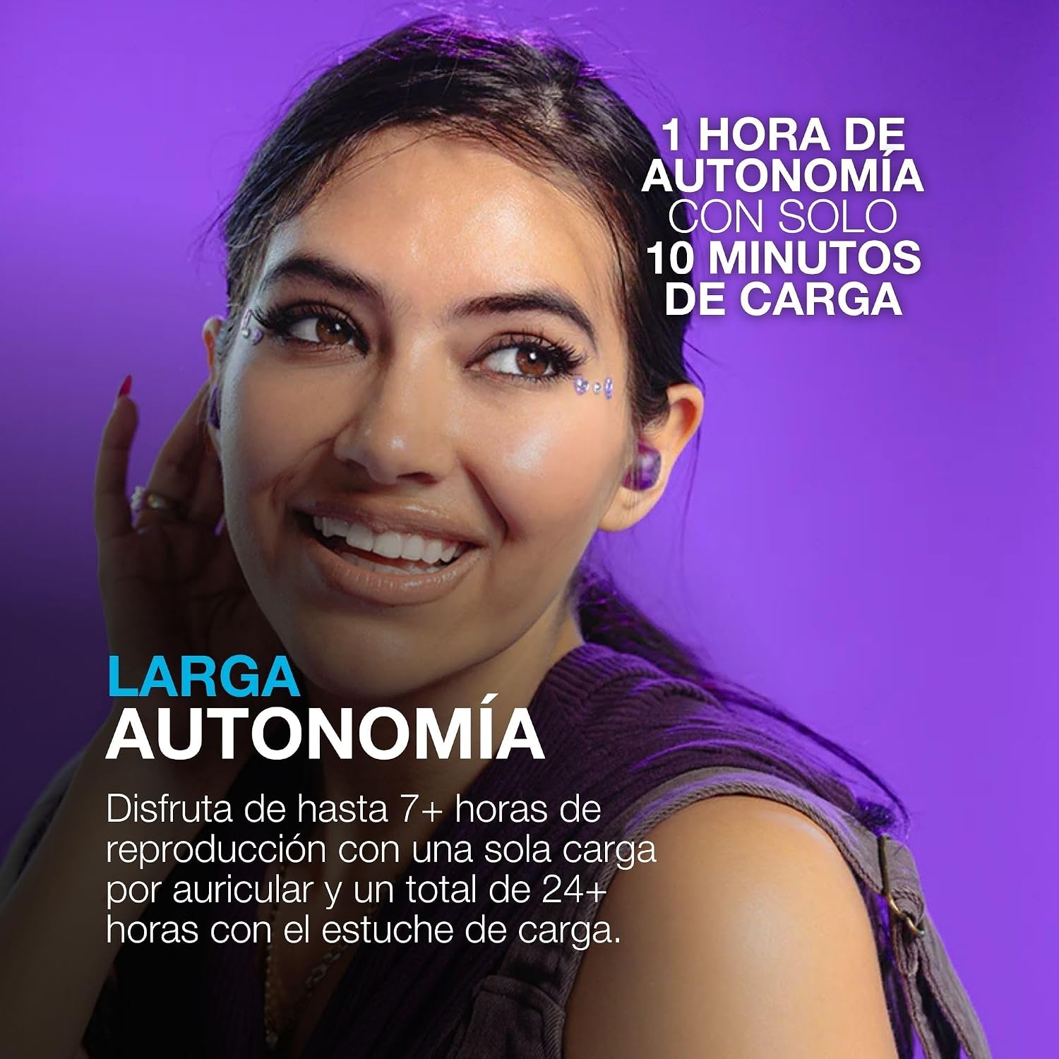 Detalle de JLab Go Pop ANC Auriculares Bluetooth, IP55, 24h, Verde Azulado