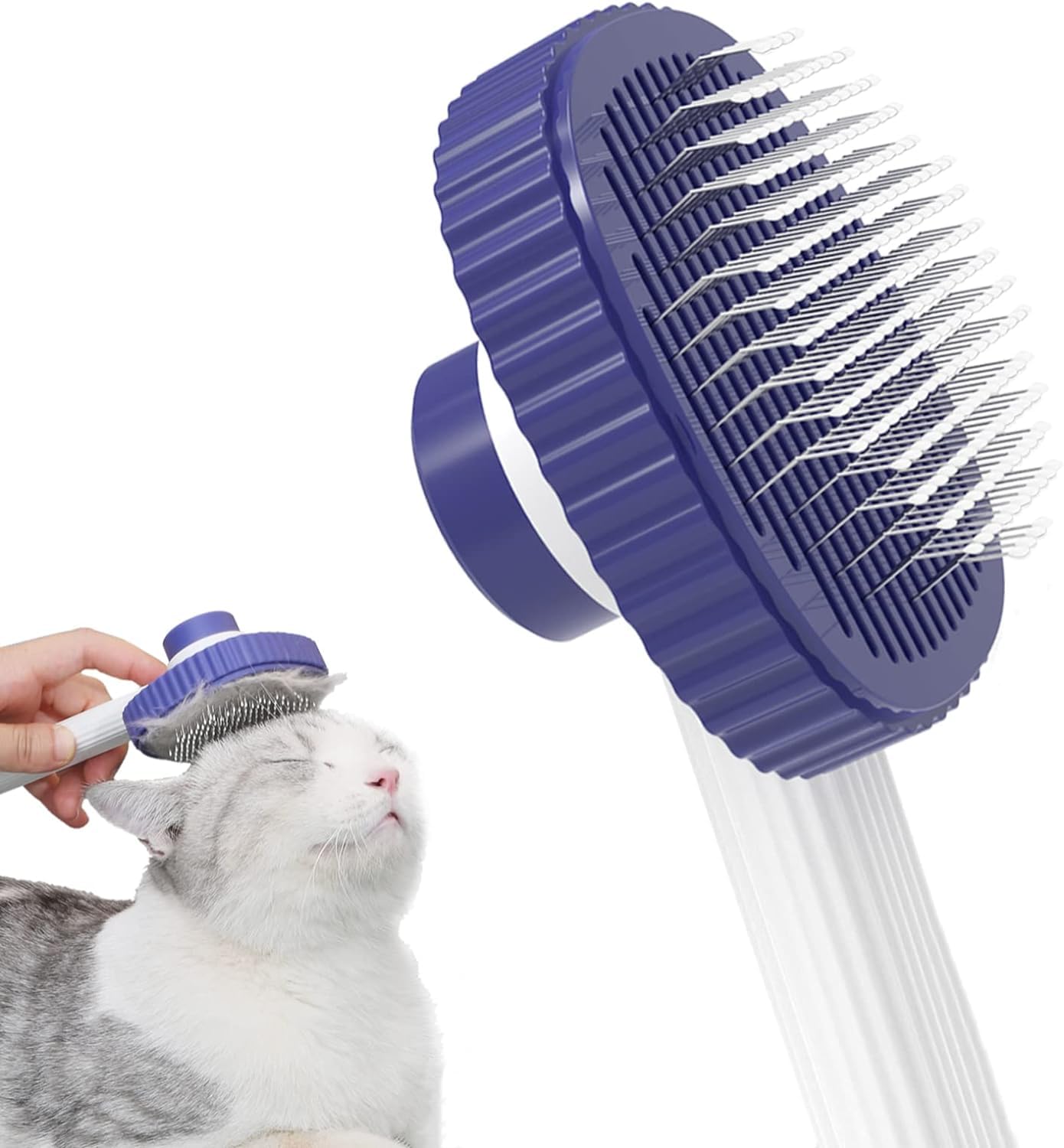 Thumbnail 6 de ACE2ACE Katzenbürste für Lang- und Kurzhaar mit Knopf zur Selbstreinigung (weiß)