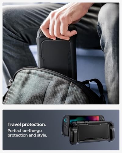 Detalle de Spigen Funda Rugged Armor para Nintendo Switch 2 (2025) – Negro Mate