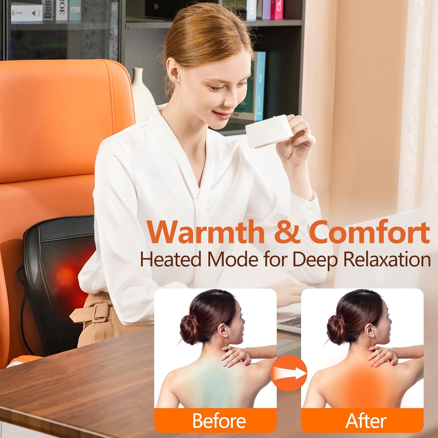 Detalle de Brelley Massagegerät – Nackenmassagegerät mit Wärme und Shiatsu-3D-Tiefengewebsmassage