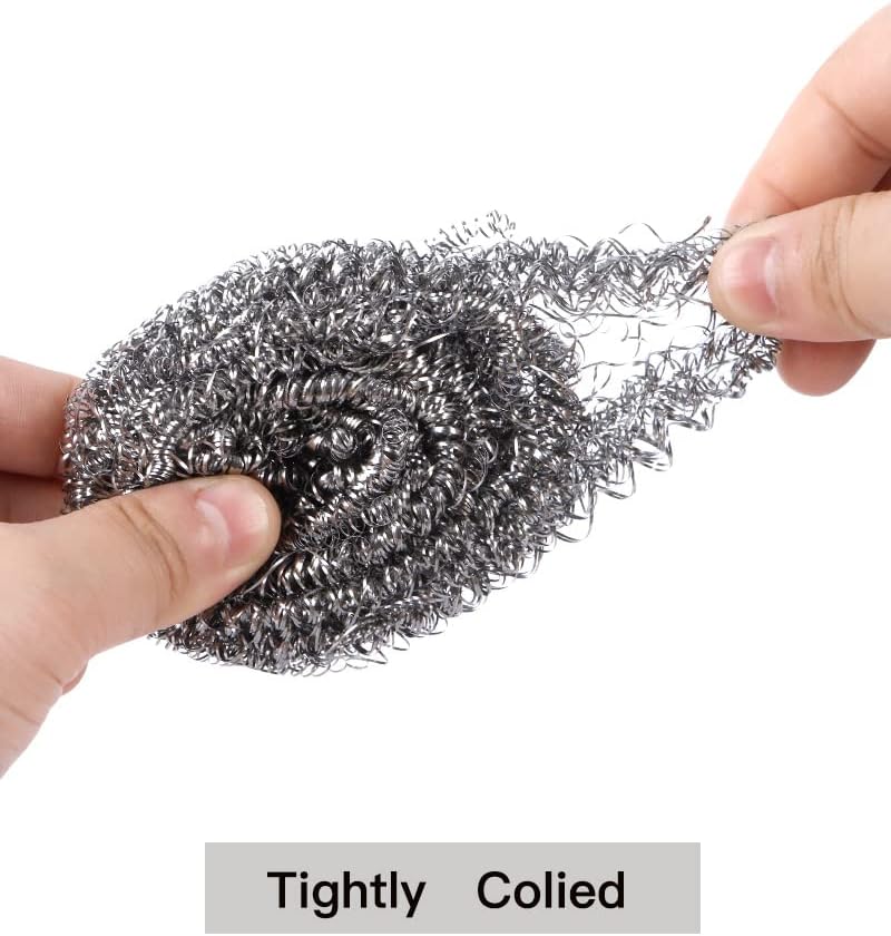 Thumbnail 2 de 12Pcs Stainless Steel Wool Scrubber Pads — Heavy-Duty Kitchen Cleaners for Dishes, Pans, Ovens & Grills