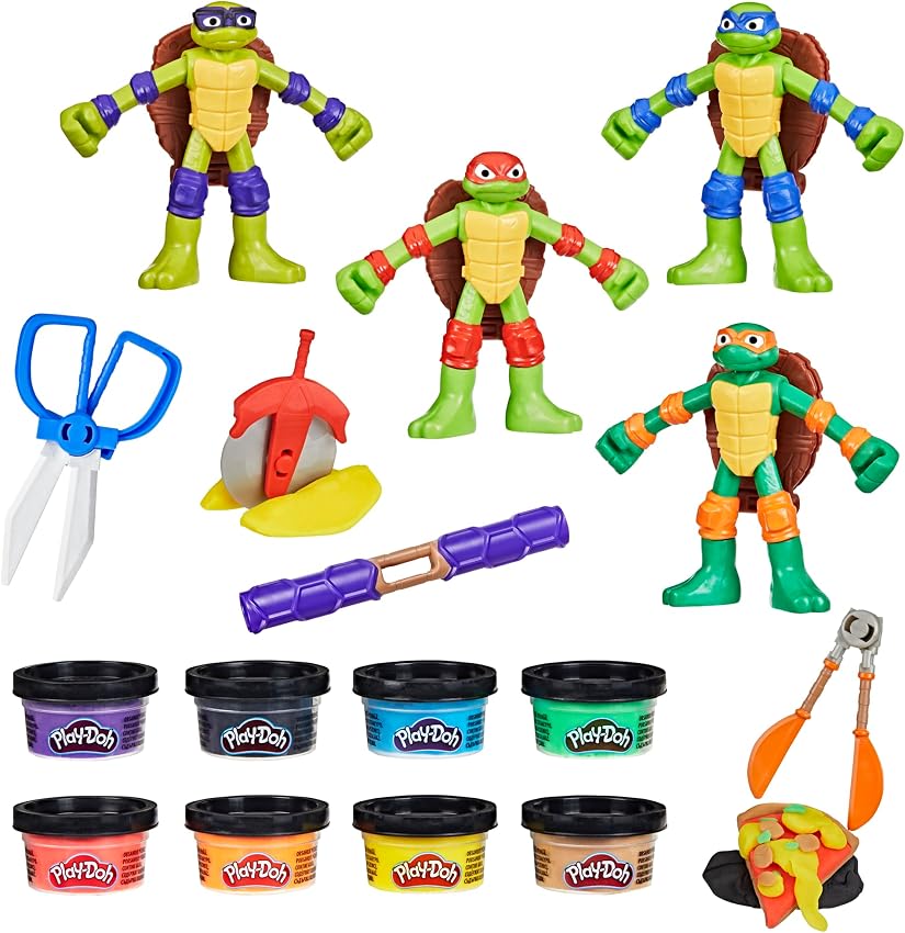 Detalle de Play‑Doh Teenage Mutant Ninja Turtles Set Creaciones Cowabunga 🎨