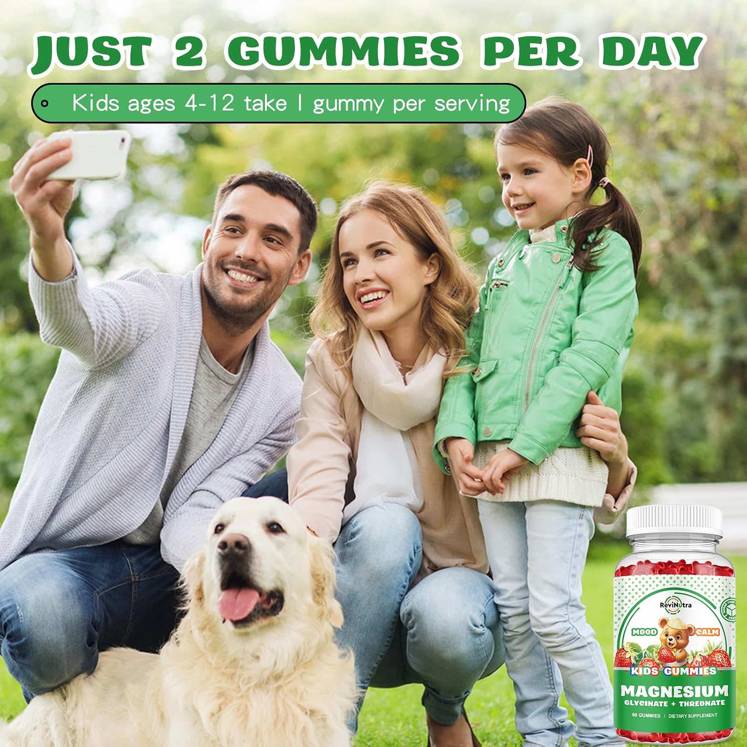 Detalle de ReviNutra Magnesium Gummies, Strawberry Flavor