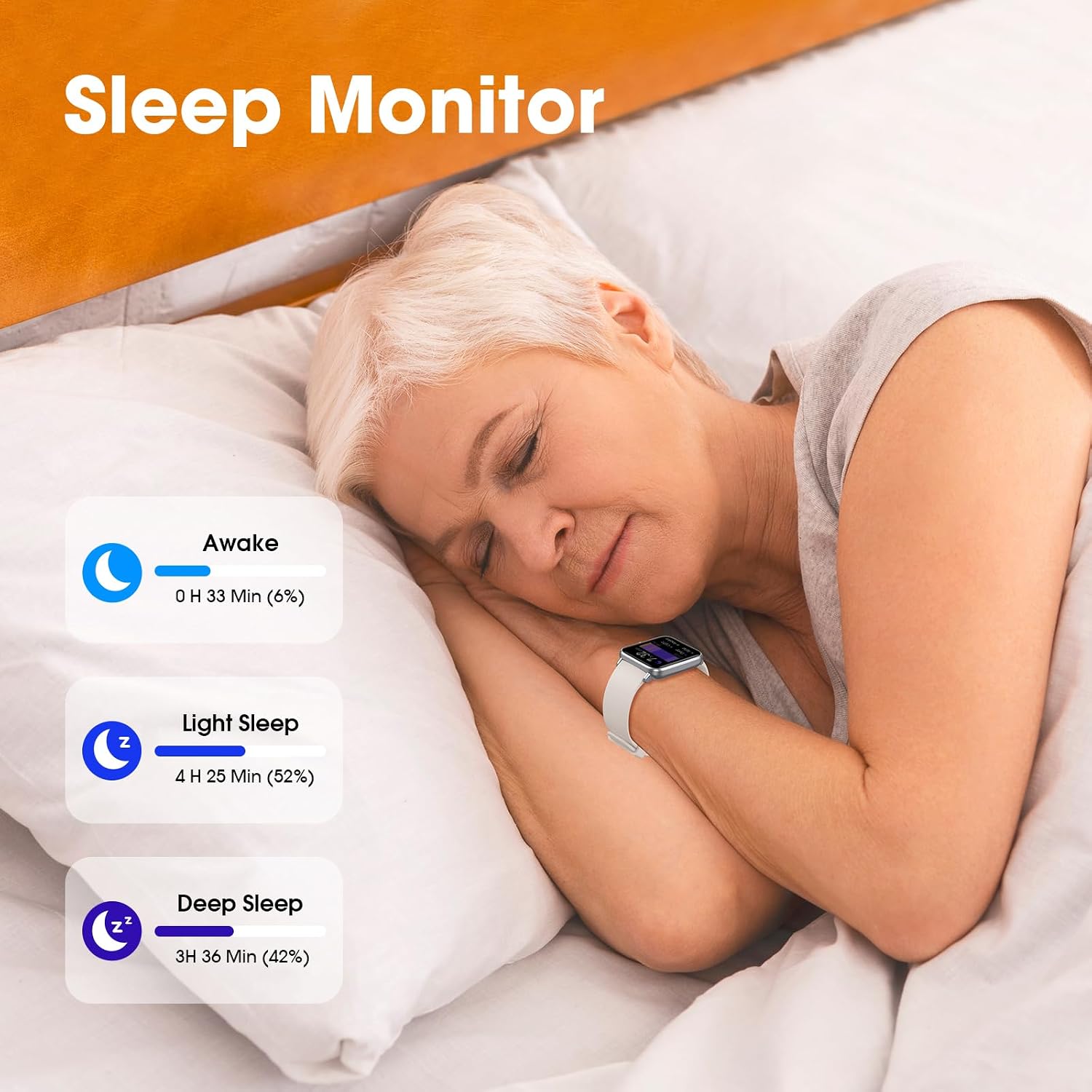 Detalle 2 de Pautios Pedometer Watch with 1.4-Inch Color Touchscreen, Heart Rate and Sleep Tracking