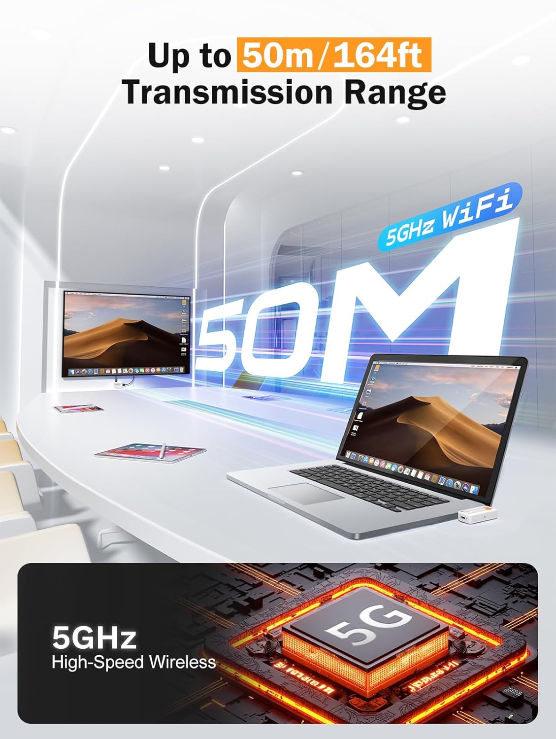 Detalle de Lemorele Wireless USB C Transmitter 50M