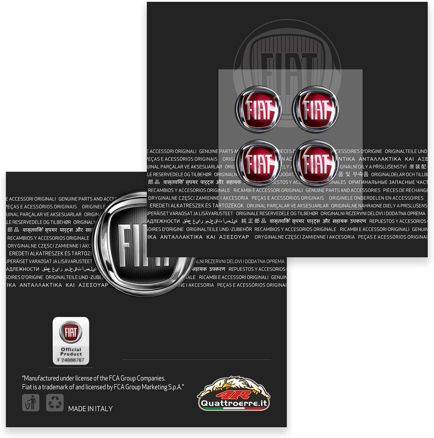 Detalle 2 de Tappi Cappucci Coprivalvole Compatibili per Fiat – Set da 4