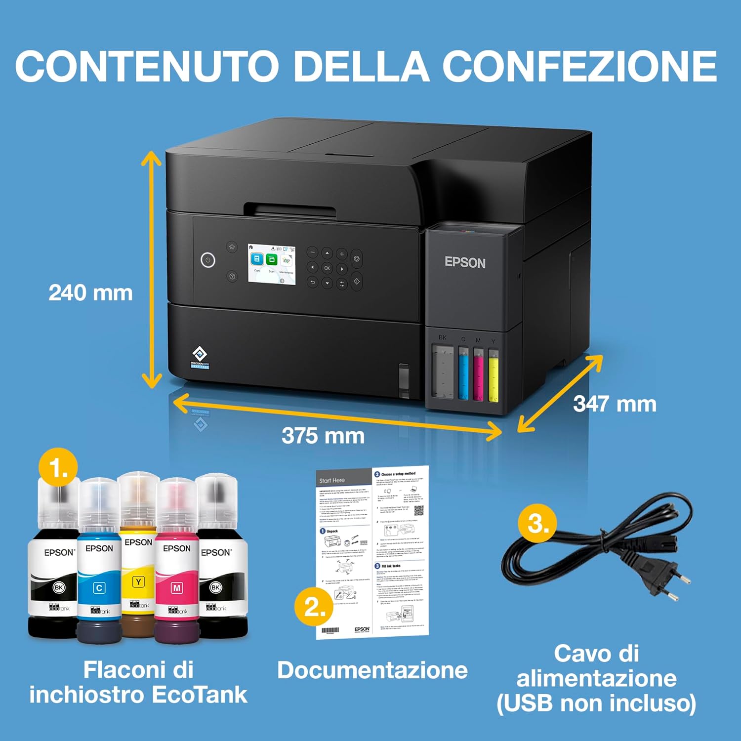 Thumbnail 6 de Epson EcoTank ET-3950 stampante multifunzione con serbatoi d’inchiostro, Wi‑Fi e ADF per A4