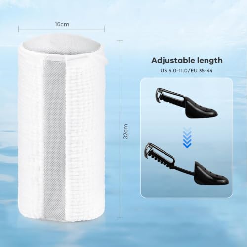 Thumbnail 6 de Teletrogy Lot de 2 Sac Lavage Chaussures avec Embauchoir Réglable et Fermeture Éclair Cachée – Blanc