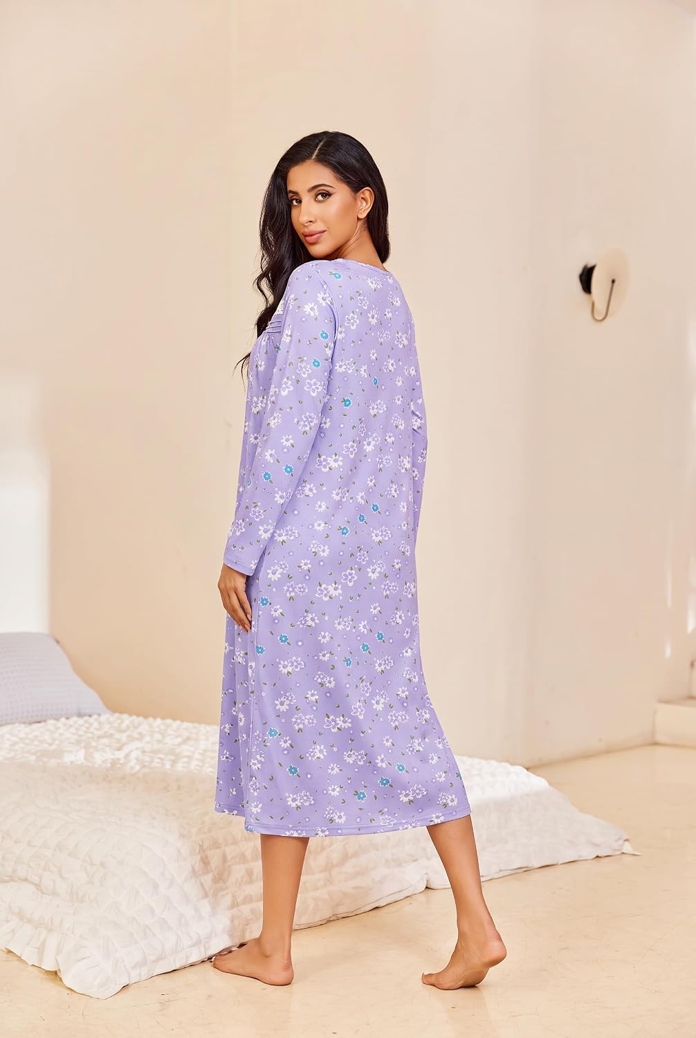 Detalle de Ekouaer Women's Nightgown, S-3XL