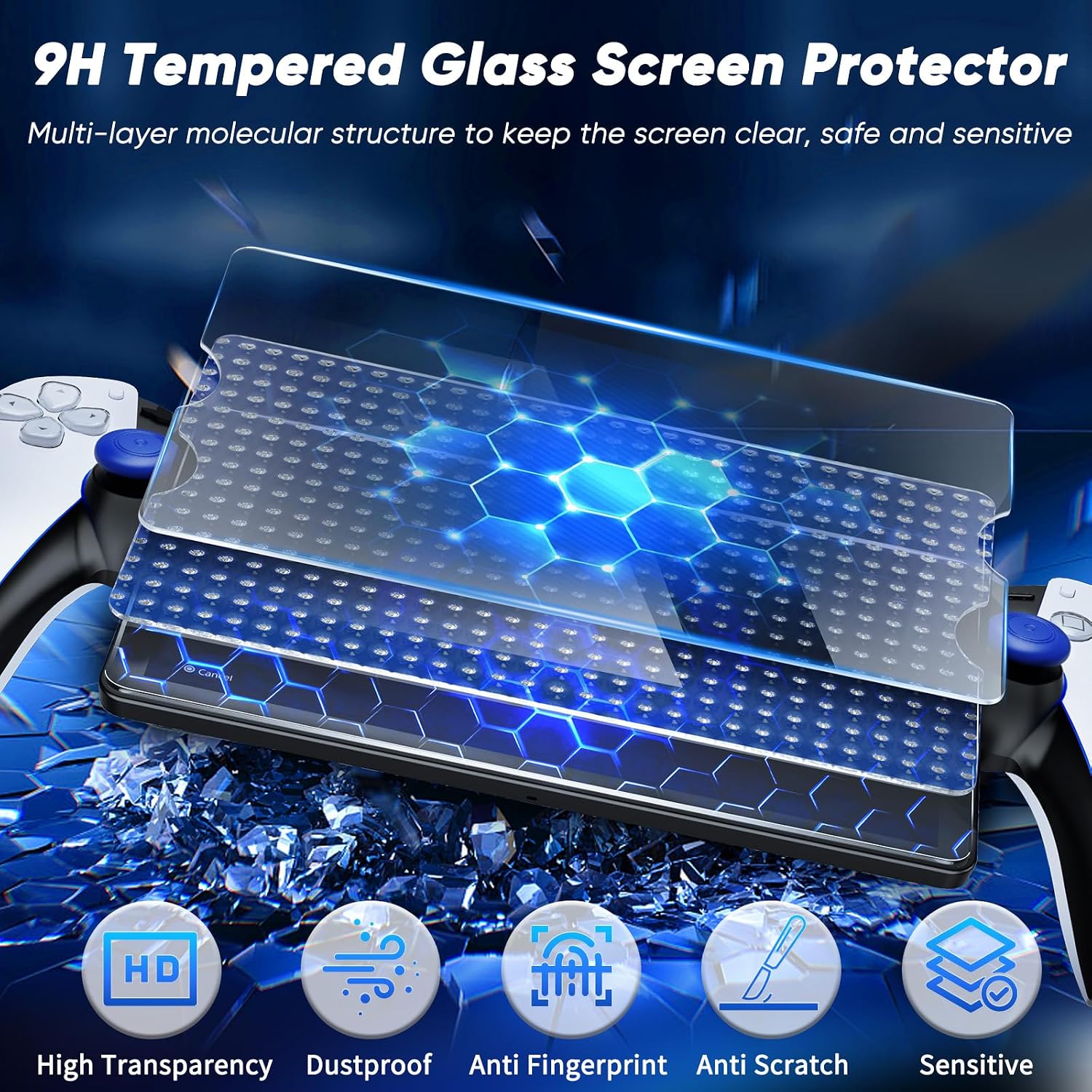 Detalle 2 de Auarte PSP12 PlayStation Portal Accessory Set with EVA Case and Screen Protectors