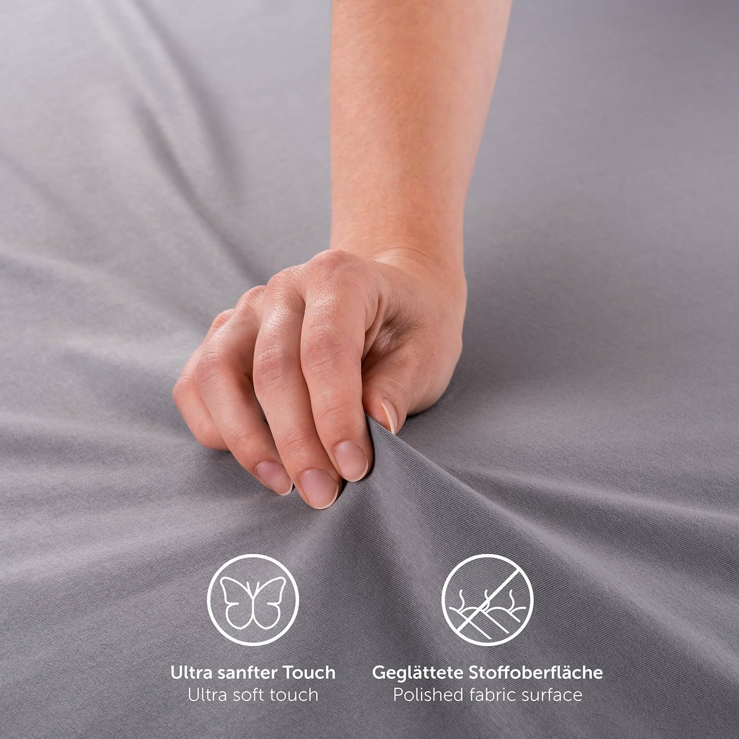 Thumbnail 4 de Blumtal Premium Topper-Spannbettlaken 180x200 cm aus Jersey (2er Set) – Oeko-TEX geprüft, für Topper bis 10 cm Höhe, Grün