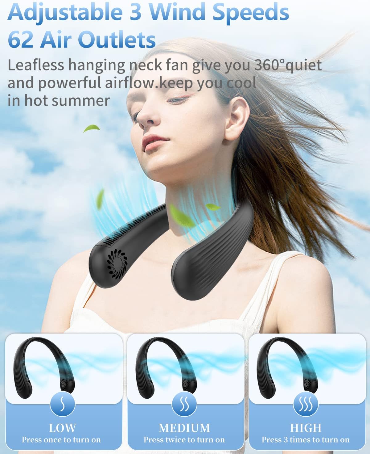 Thumbnail 1 de DDKJ Neck Fans Rechargeable: Bladeless, Hands‑Free Personal Cooling