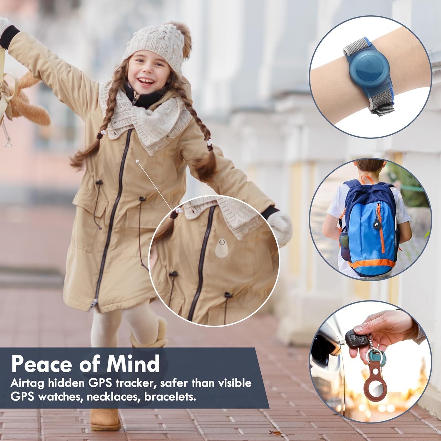 Thumbnail 1 de lulaven Airtag Holder for Kids Hidden 2 Pack with Magnetic Lock Pin