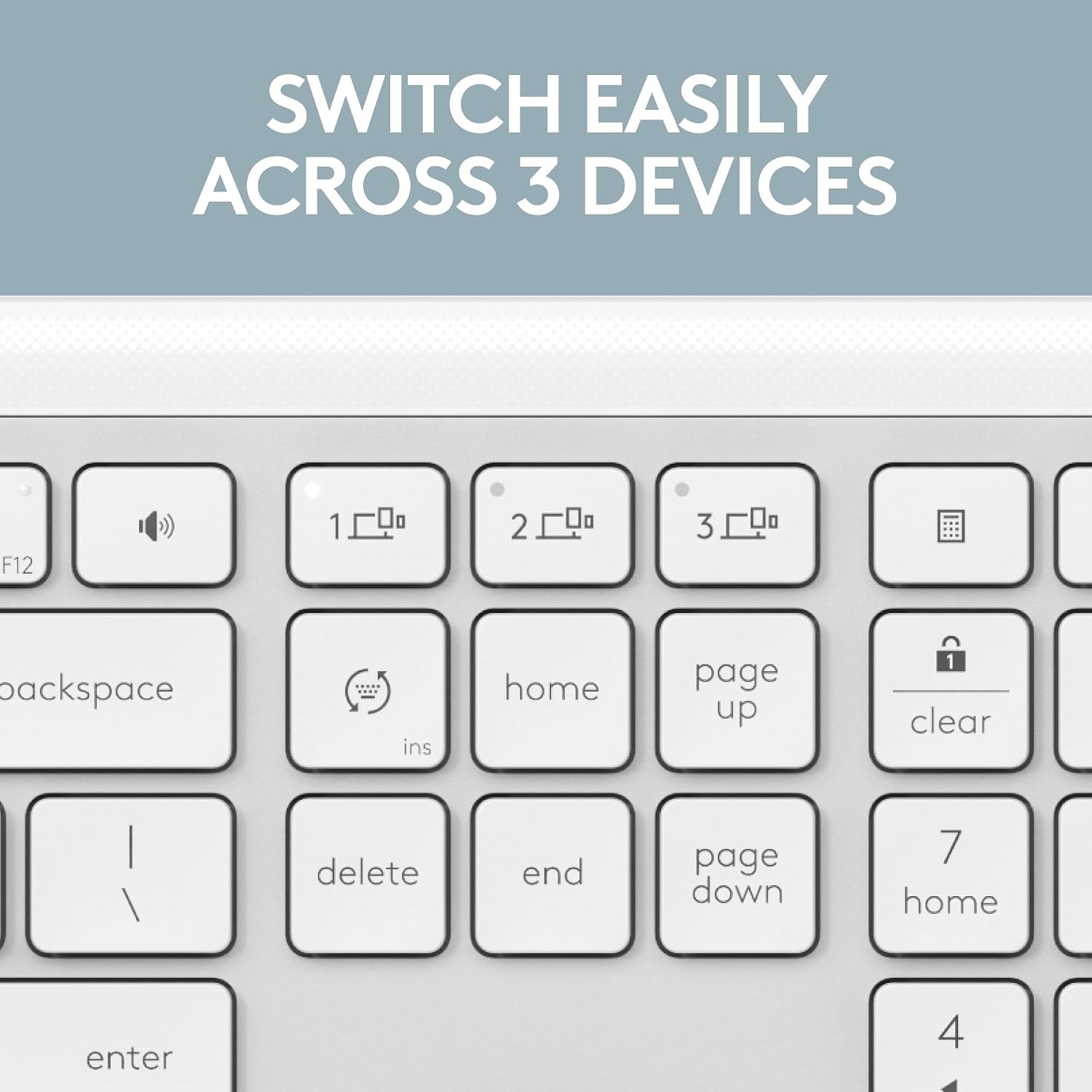 Detalle de Logitech Signature Slim K950 (920-012429) Wireless Keyboard, Full-Size, Quiet Typing