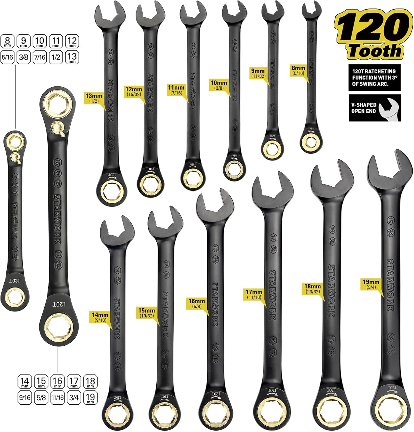 Thumbnail 3 de STARWORK True Mechanic 306-Piece Tool Set: Comprehensive 120-Tooth Ratchet Kit for Automotive and Home Repairs