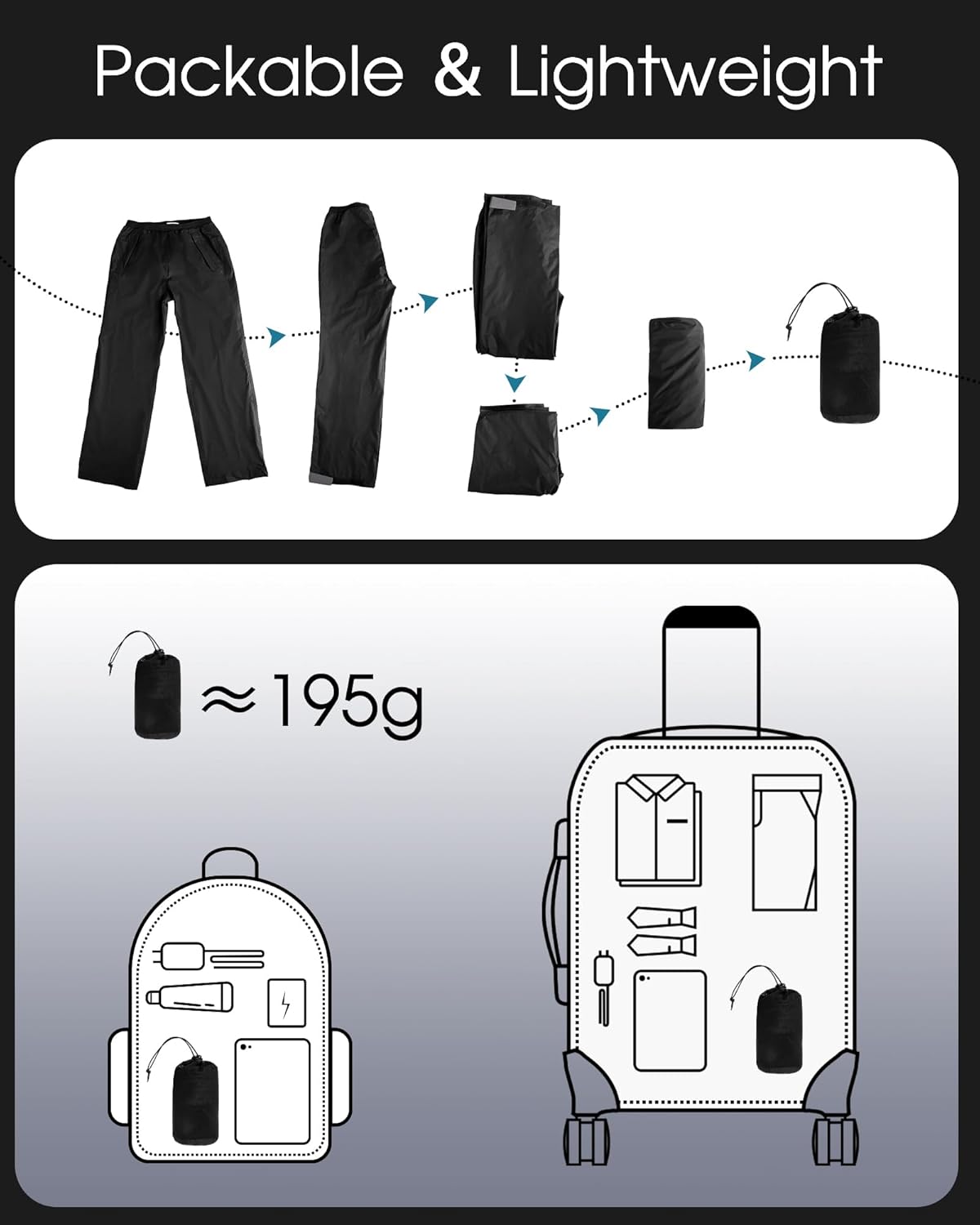 Thumbnail 4 de 33,000ft Herren Regenhose mit 5.000 mm Wasserdichte