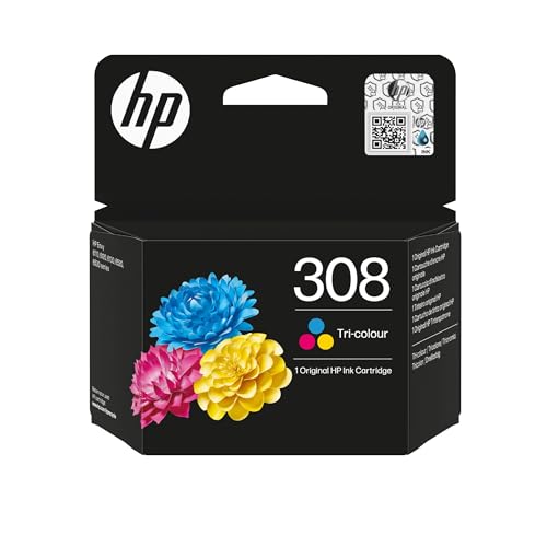 Detalle de HP 308 Tricolor (7FP20UE) – Cartucho de Tinta Original para Impresoras HP Envy y DeskJet