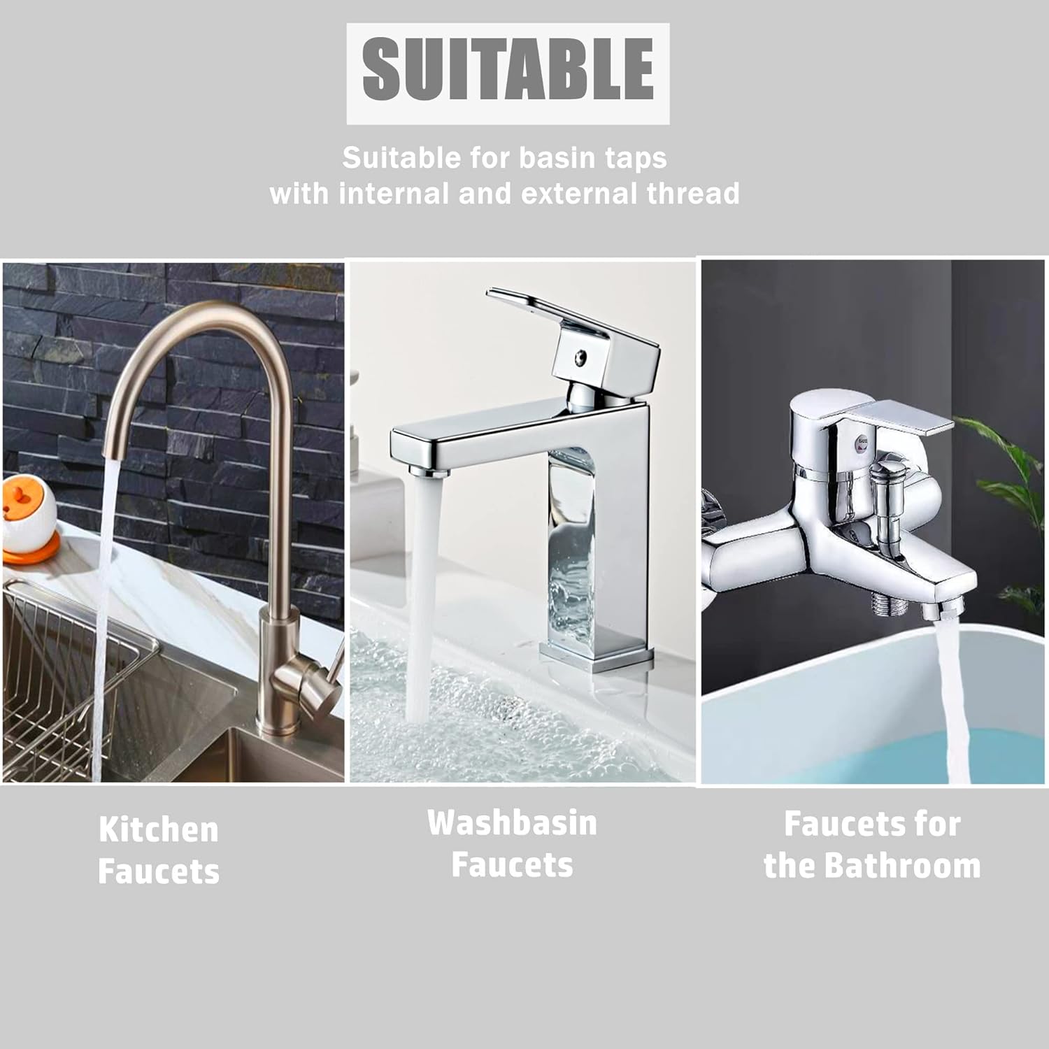 Detalle 2 de Universal Kitchen Mixer Tap Hose Connector & End Quick Connector
