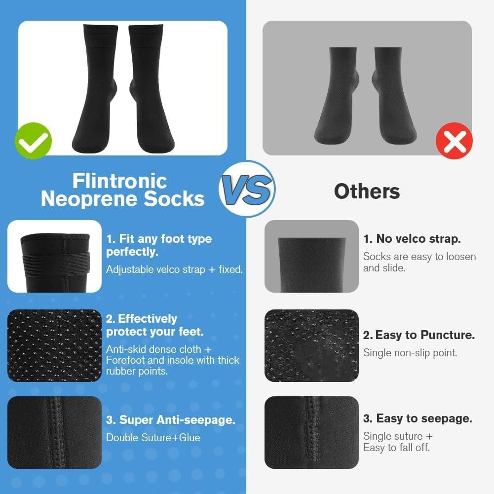 Thumbnail 2 de Flintronic Chaussettes de plongée en néoprène 3 mm – antidérapantes pour femmes et hommes