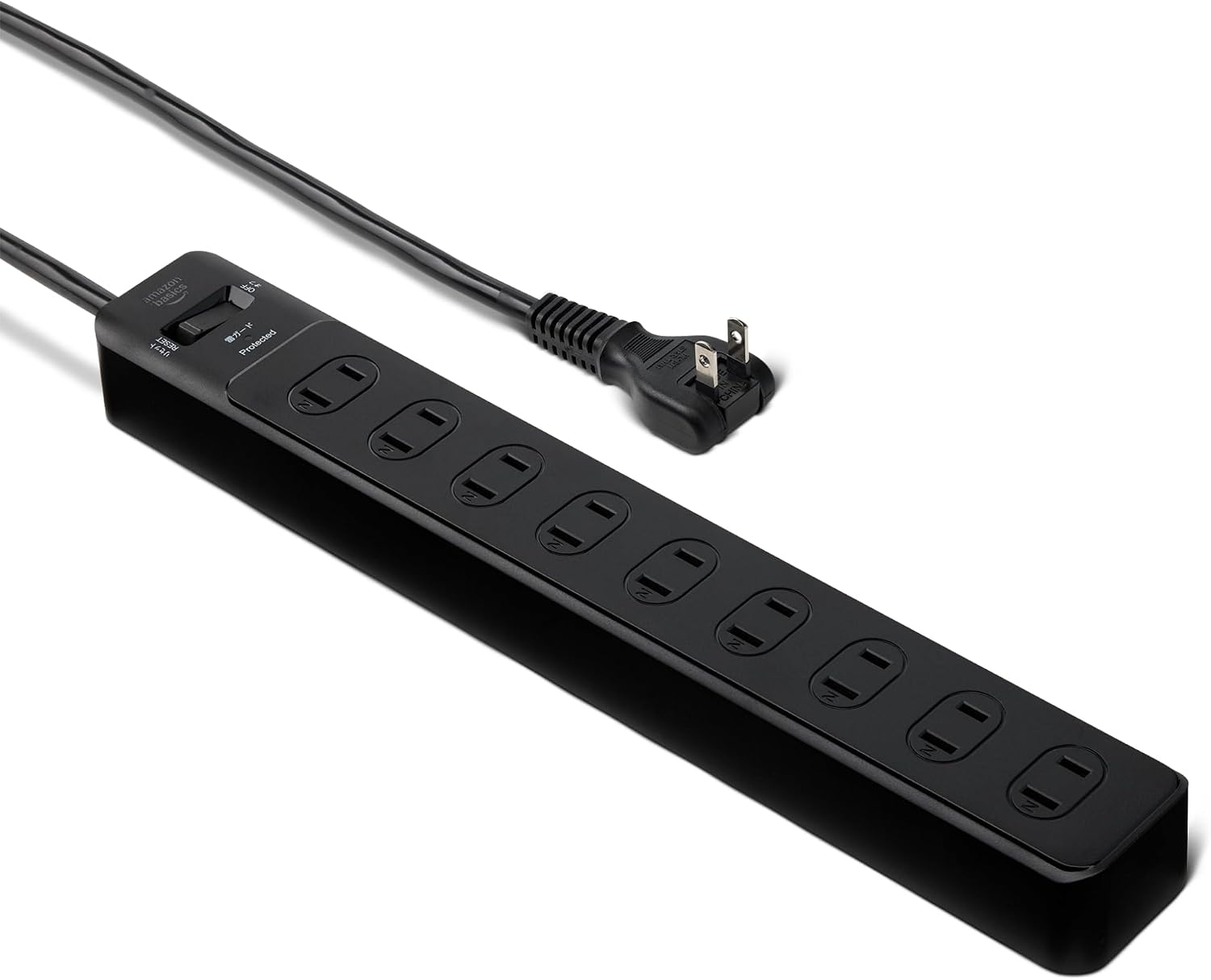 Detalle de Amazonベーシック AC-9JBX-D01 電源タップ 9個口・1.8m、790ジュール雷ガード