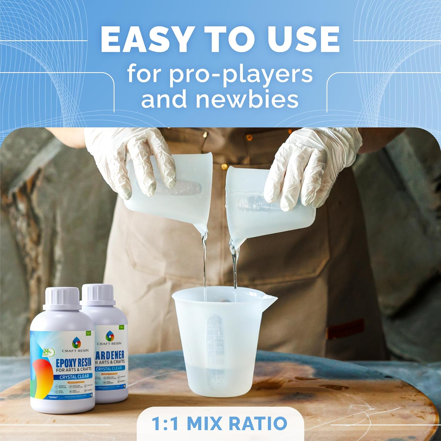 Thumbnail 5 de CRAFT RESIN 1L Crystal Clear epoxy resin kit 🧴