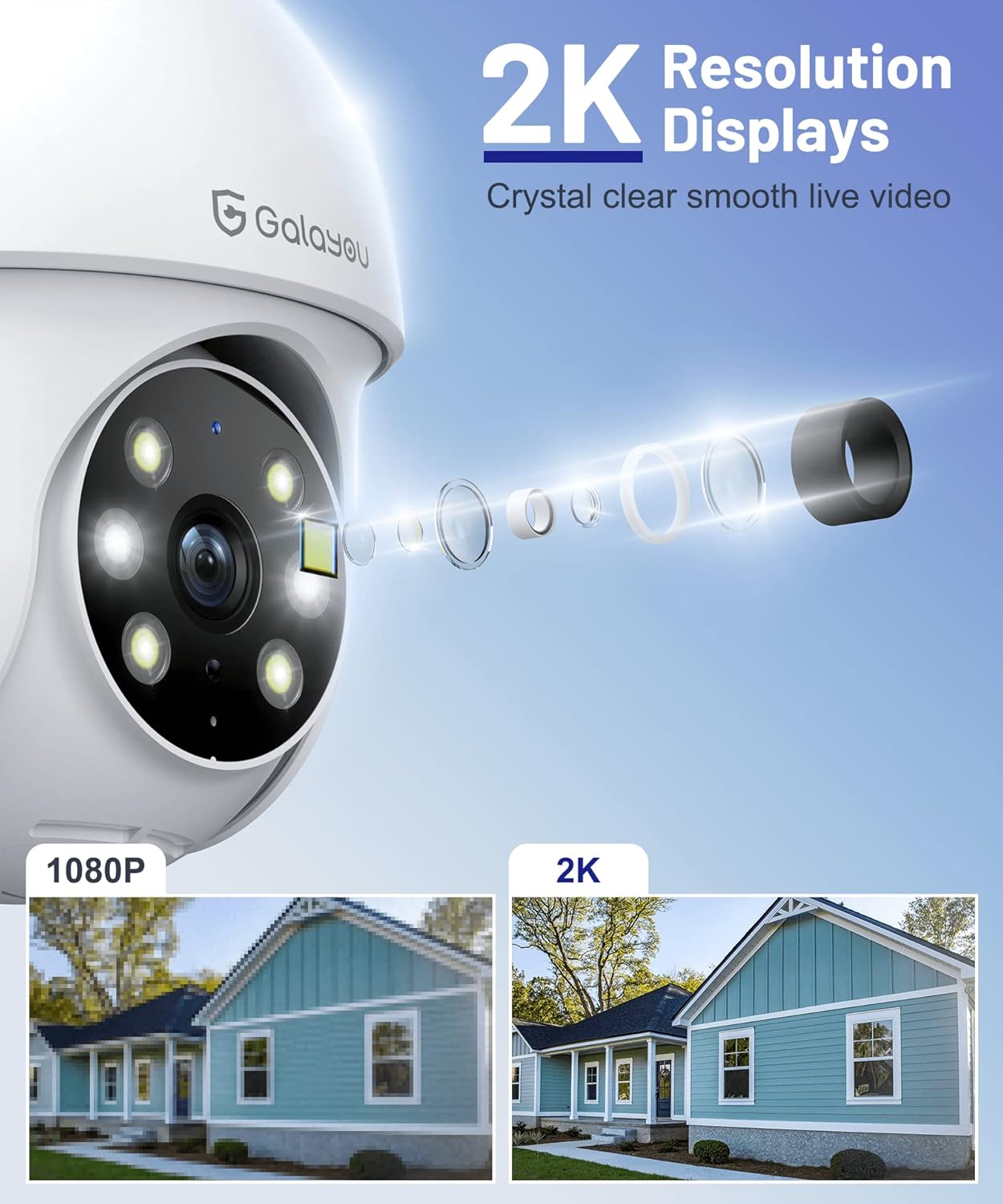 Detalle 2 de GALAYOU Y4 2K Outdoor Security Camera