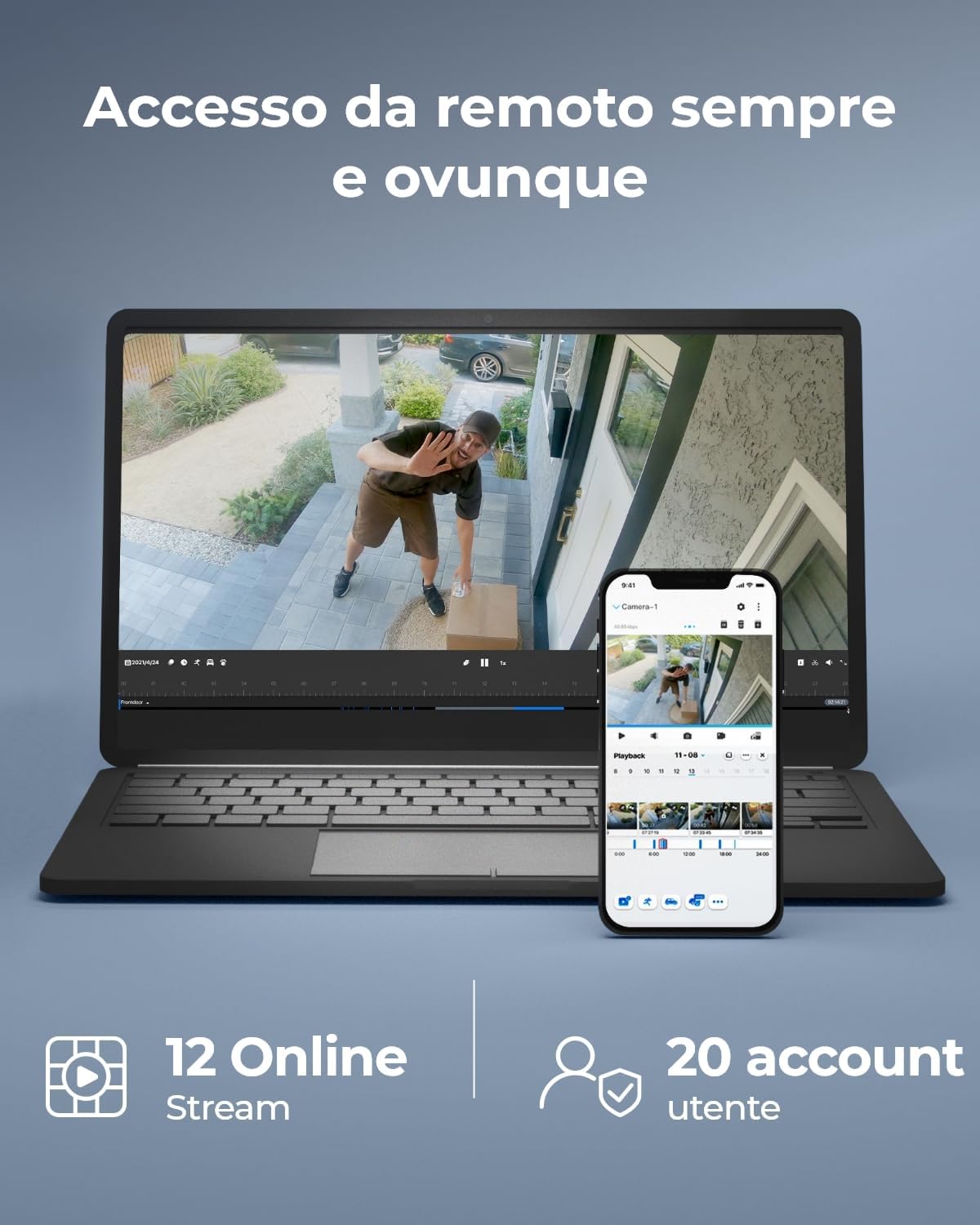 Thumbnail 6 de Reolink RLK12-500WB4 Kit Videosorveglianza 5MP 1 TB