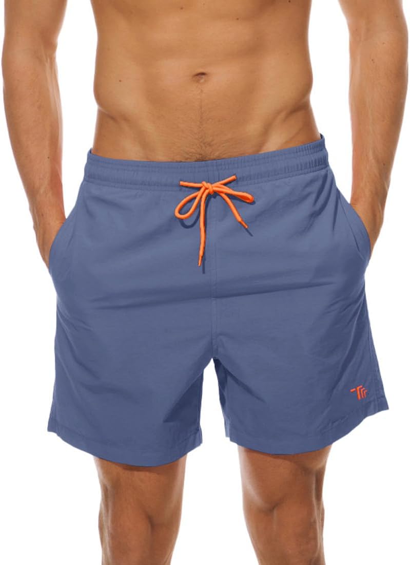 Detalle 2 de TBMPOY Men’s Swim Trunks with Mesh Liner, 7-Inch Inseam and 4-Way Stretch