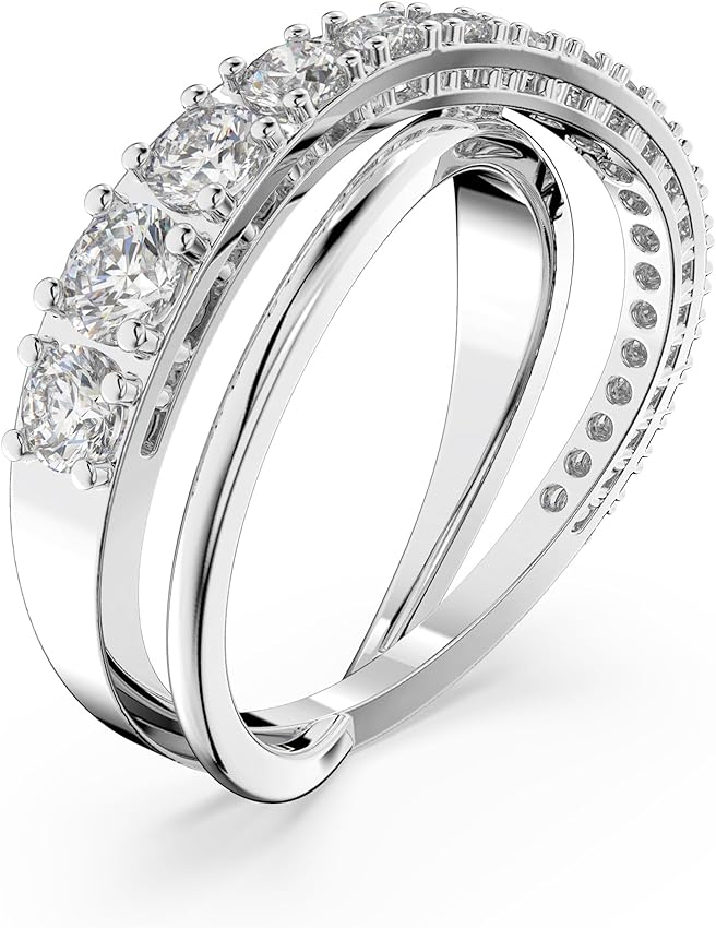 Detalle 2 de Swarovski Anillo Twist Talla redonda, Blanco 💍