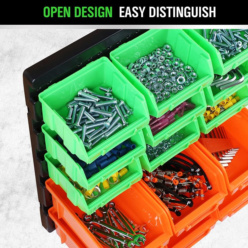 Detalle de SWANLAKE GARDEN TOOLS 30-Bin Wall-Mounted Organizer with Removable, Color-Coded Bins