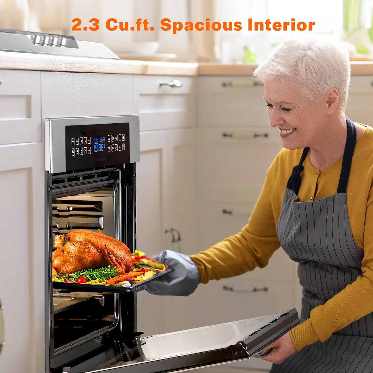 Detalle 2 de Empava 24 Inch Electric Single Wall Oven, 2.3 cu. ft., True Convection & Rotisserie