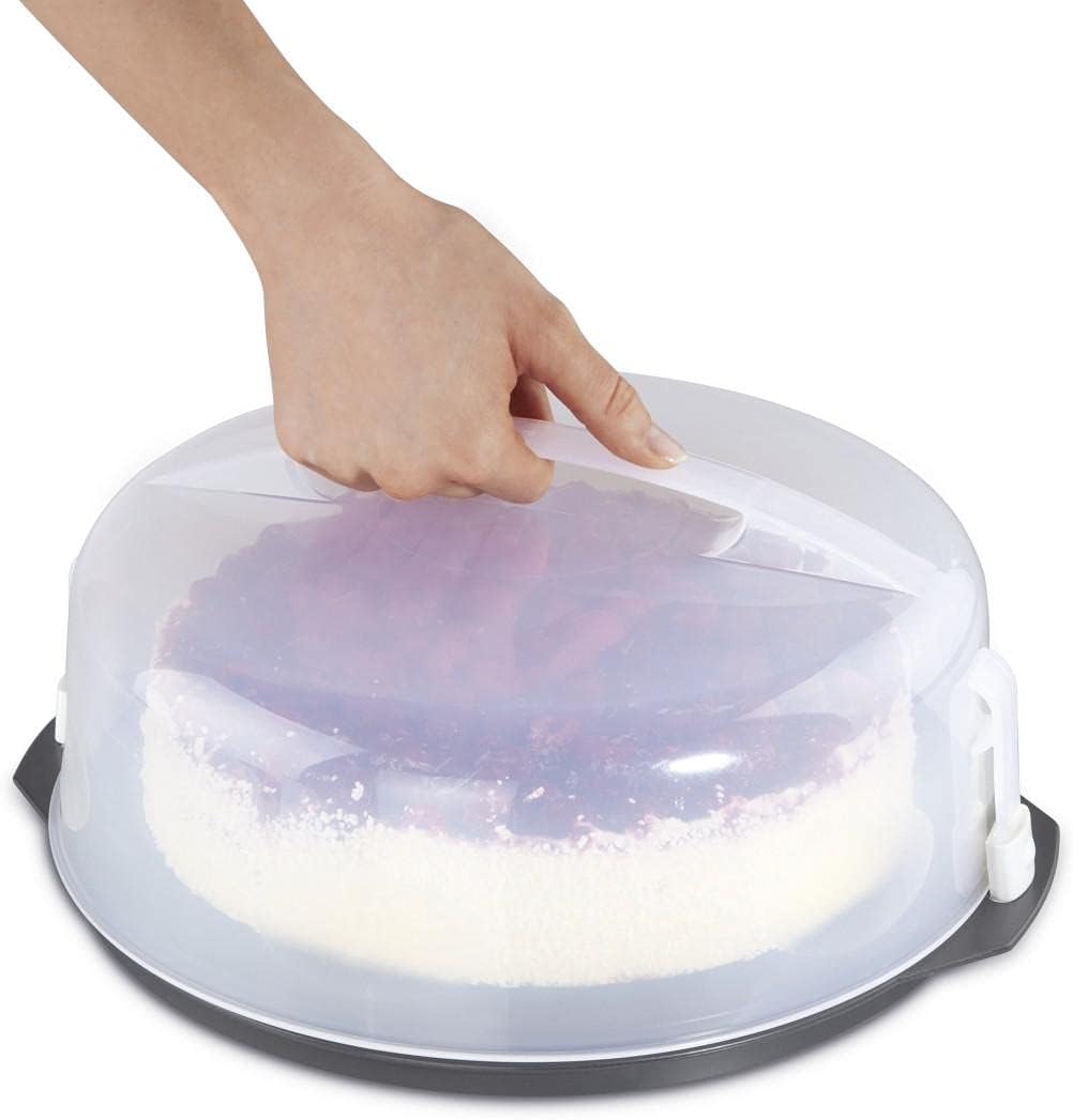 Thumbnail 3 de Xavax runde Kuchen-Transportbox mit Deckel – Kuchenbehälter mit 31,5 cm Durchmesser und Portionseinteilung