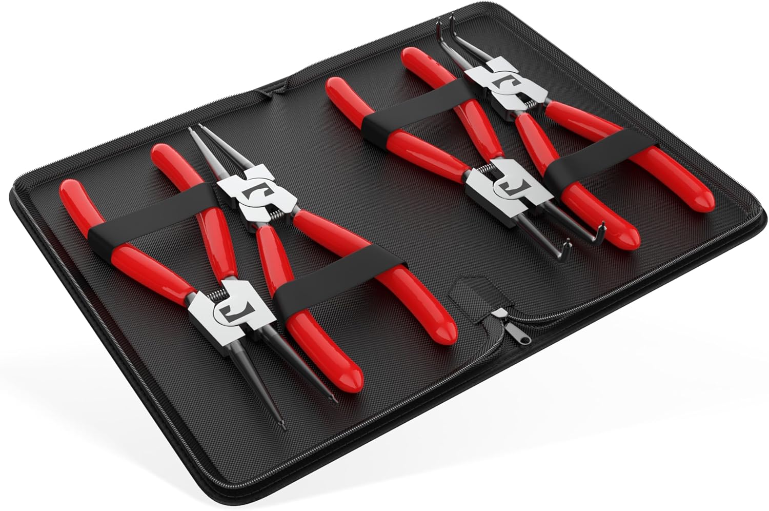 Set 4 pinze RAVN HAMAN per anelli di sicurezza da 175 mm (rosso) – dritte e curve