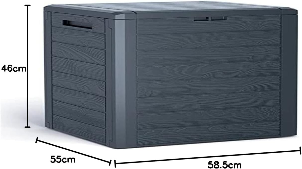 Detalle 2 de Baúl de jardín WOODEBOX 140L - Almacenaje Antracita 🏡