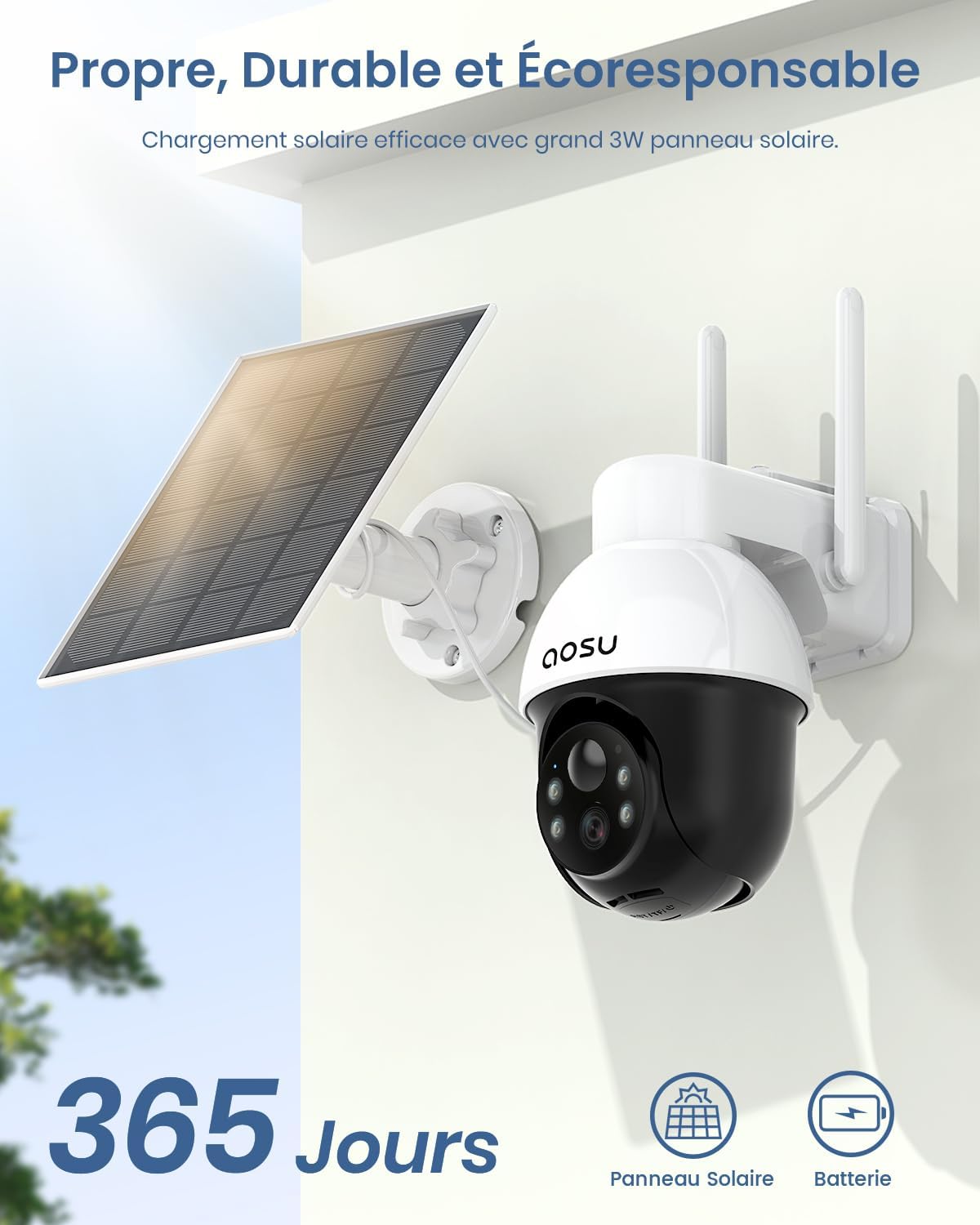 Detalle 1 de Caméra de surveillance solaire 2K PTZ
