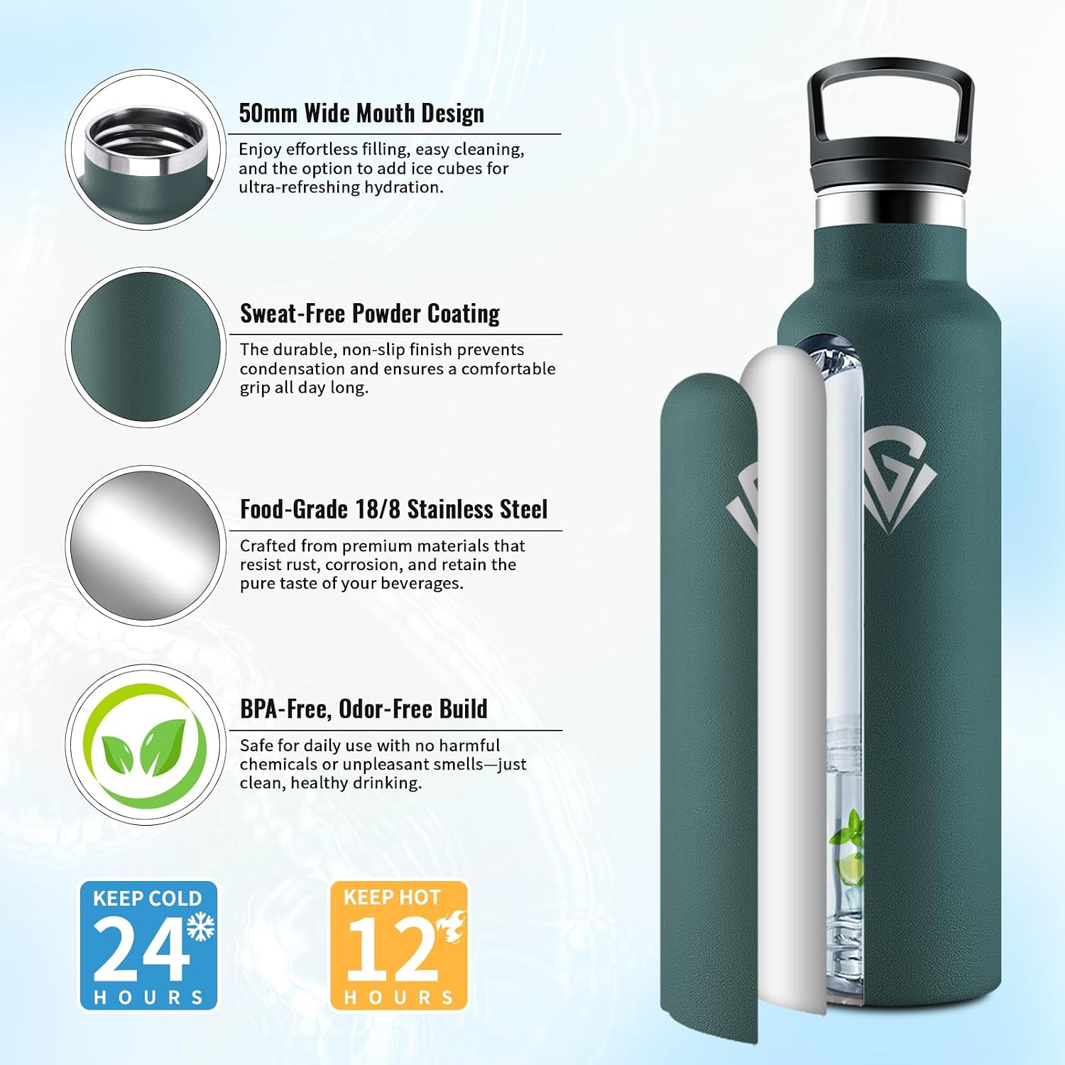 Detalle de Borraccia termica 750 ml con cannuccia