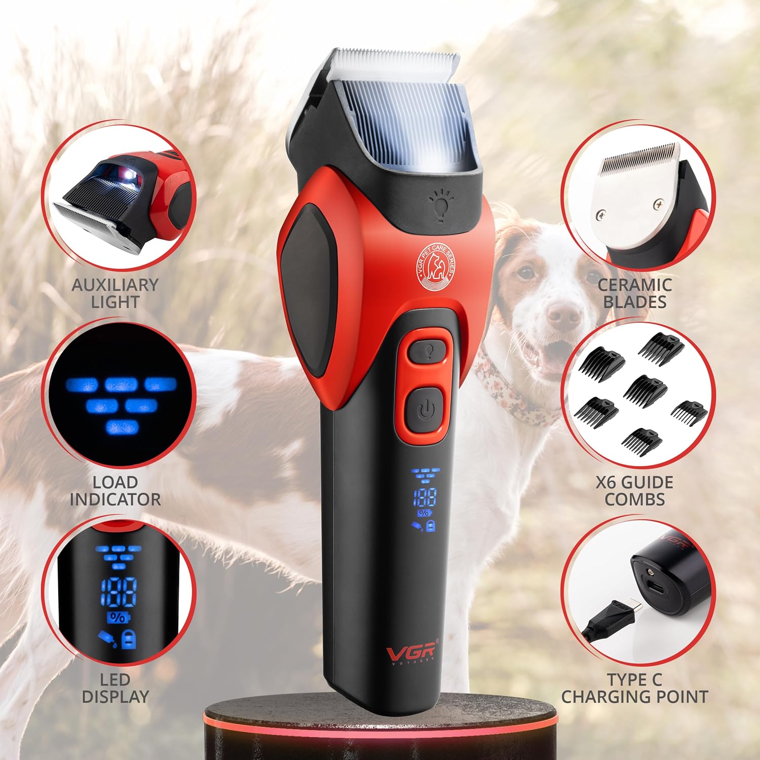 Thumbnail 1 de VGR Dog Clippers Cordless 180-min battery