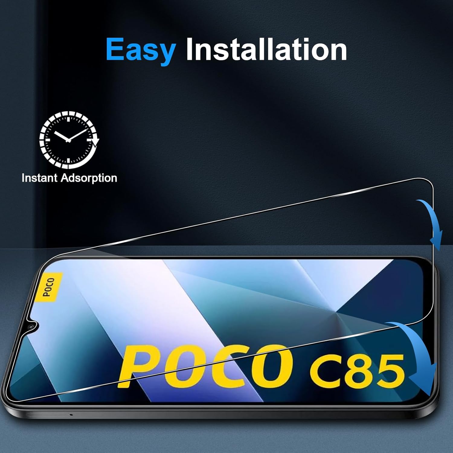 Thumbnail 2 de QULLOO Panzerglas-Set für Xiaomi Poco C85 – 2× Panzerfolie + 2× Kameraschutzfolie inkl. Installationswerkzeugen