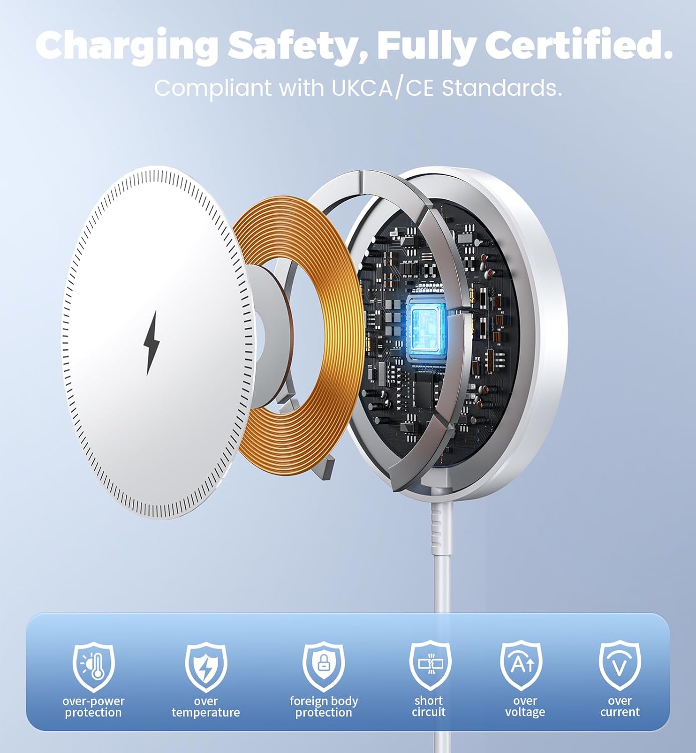 Detalle 2 de Magnetic Wireless Charger for MagSafe – Fast Charging Wireless Pad for iPhone 17/16/15/14/13/12 & AirPods
